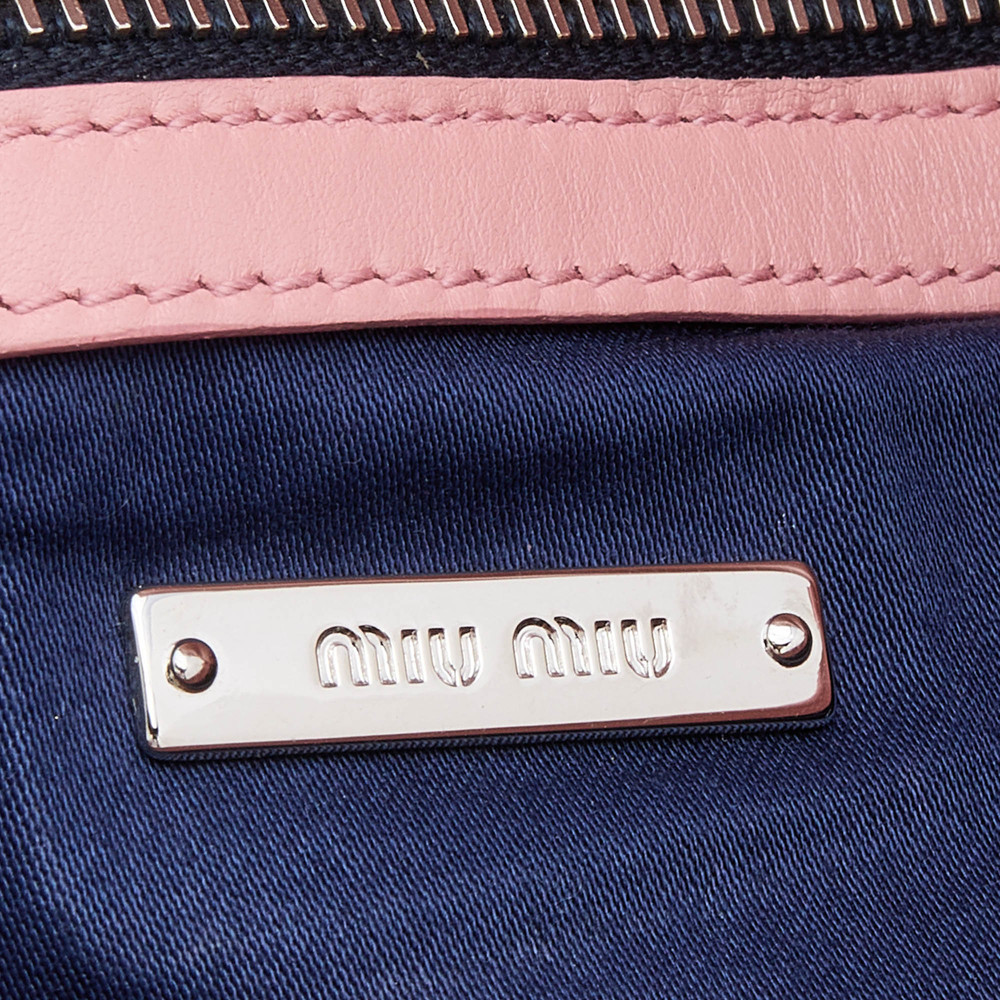 MIU MIU Tangerine Matelasse Leather Crystal Flap Shoulder Bag - Picture 8 of 8